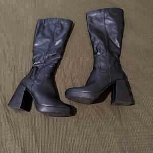 Pull&Bear Black Heeled Boots